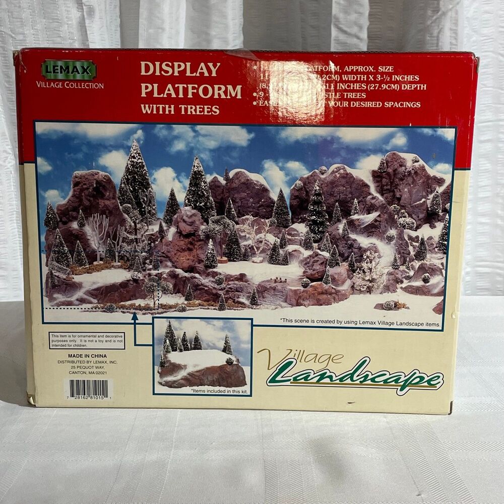 Vintage 1998 Lemax Village Landscape Display Platform Trees 81015 Retired